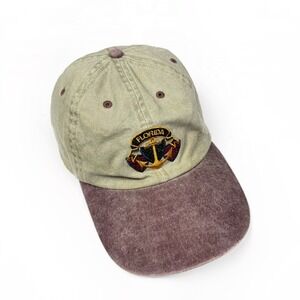 Vintage Florida Baseball Hat Two Tone Distinctive Headwear Embroidered Anchor